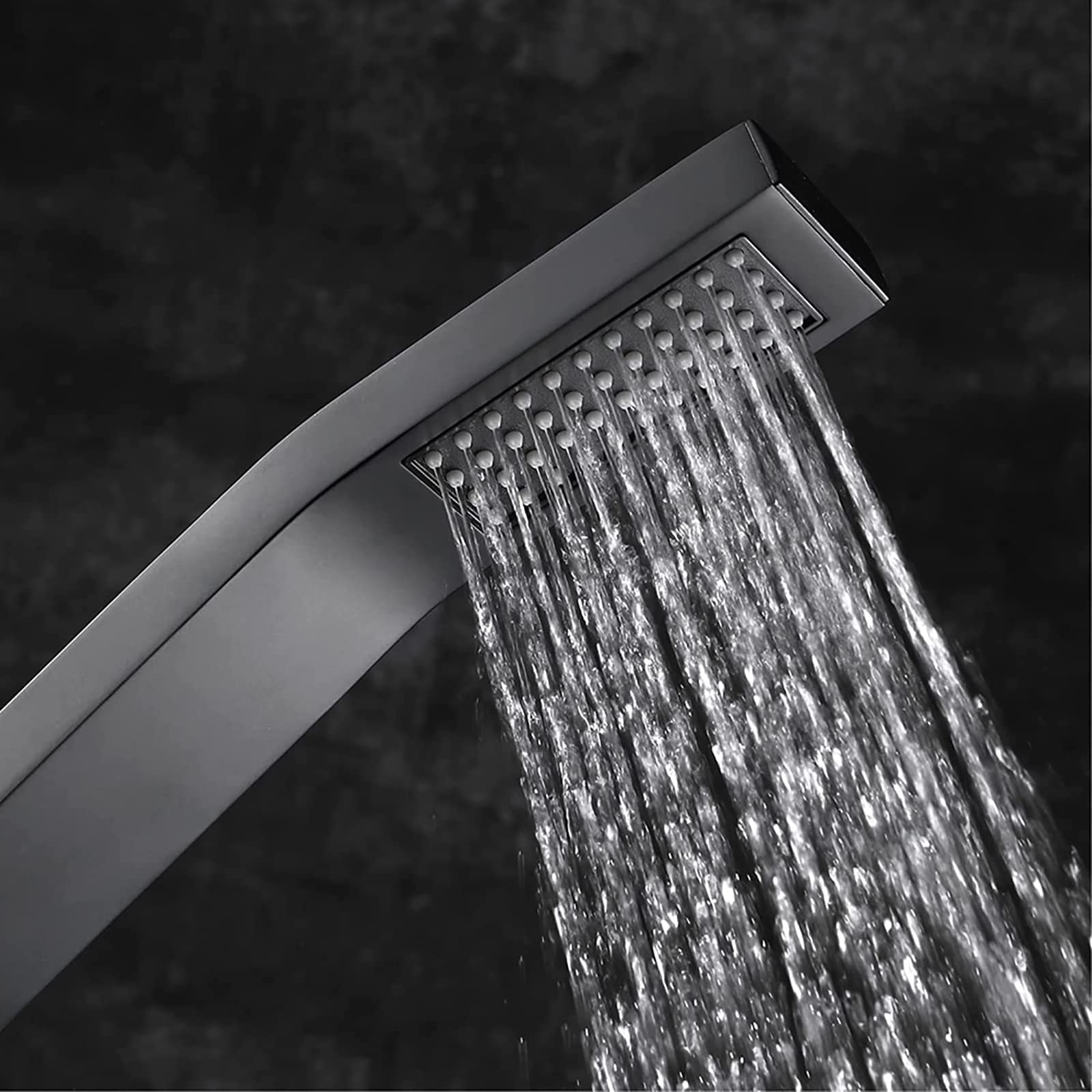 Alcachofa de Ducha Negro Cabezal de Ducha Universal Latón Alta Presión Ducha de Mano con ABS Soporte Giratorio, 1.5M PVC Tubo Flexible,Square
