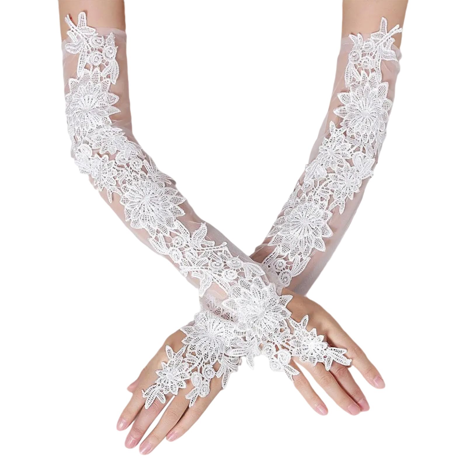 Xjdzineq 2pack Themed Event Arm Sleeves Stretchable Flower Oversleeves Mesh Sleeves for Social Gatherings Evening Gloves