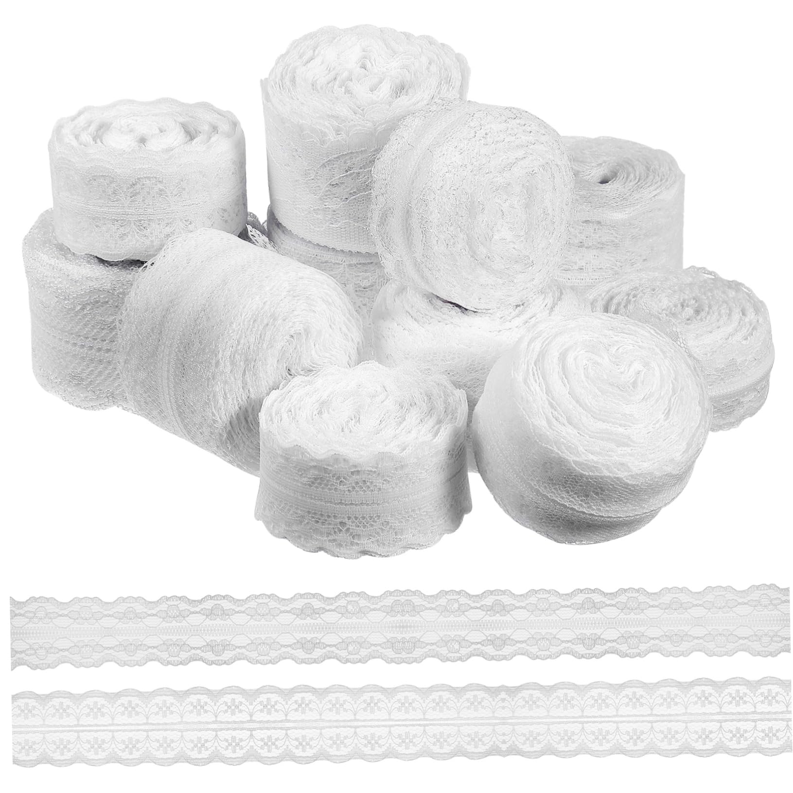 12rollos Cinta De Encaje Blanca Ribete De Encaje Para Manualidades Cintas De Para Flores De Para Para Manualidades Tela De De Para Envolver Regalos