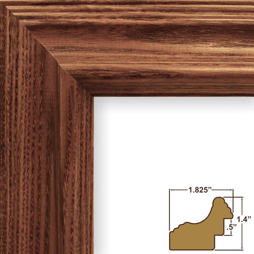 Craig Frames 262ASH138 11 by 14-Inch Picture Frame, Wood Grain Finish, 1.825-Inch Wide, Brown