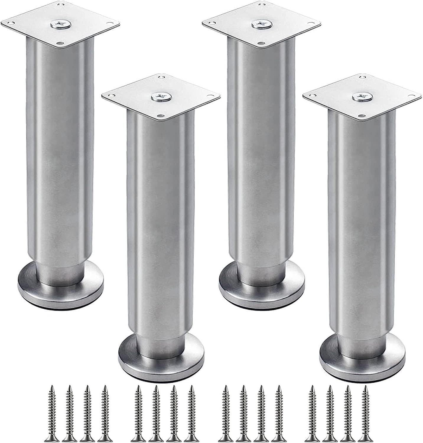 Feng Shui， Gambe per mobili Set di 4 Gambe per mobili, Piedini per Tavolo Regolabili in Acciaio Inossidabile, Gamba di Supporto per Divano di Ricambio per carichi Pesanti, per Supporto TV Letto Piano