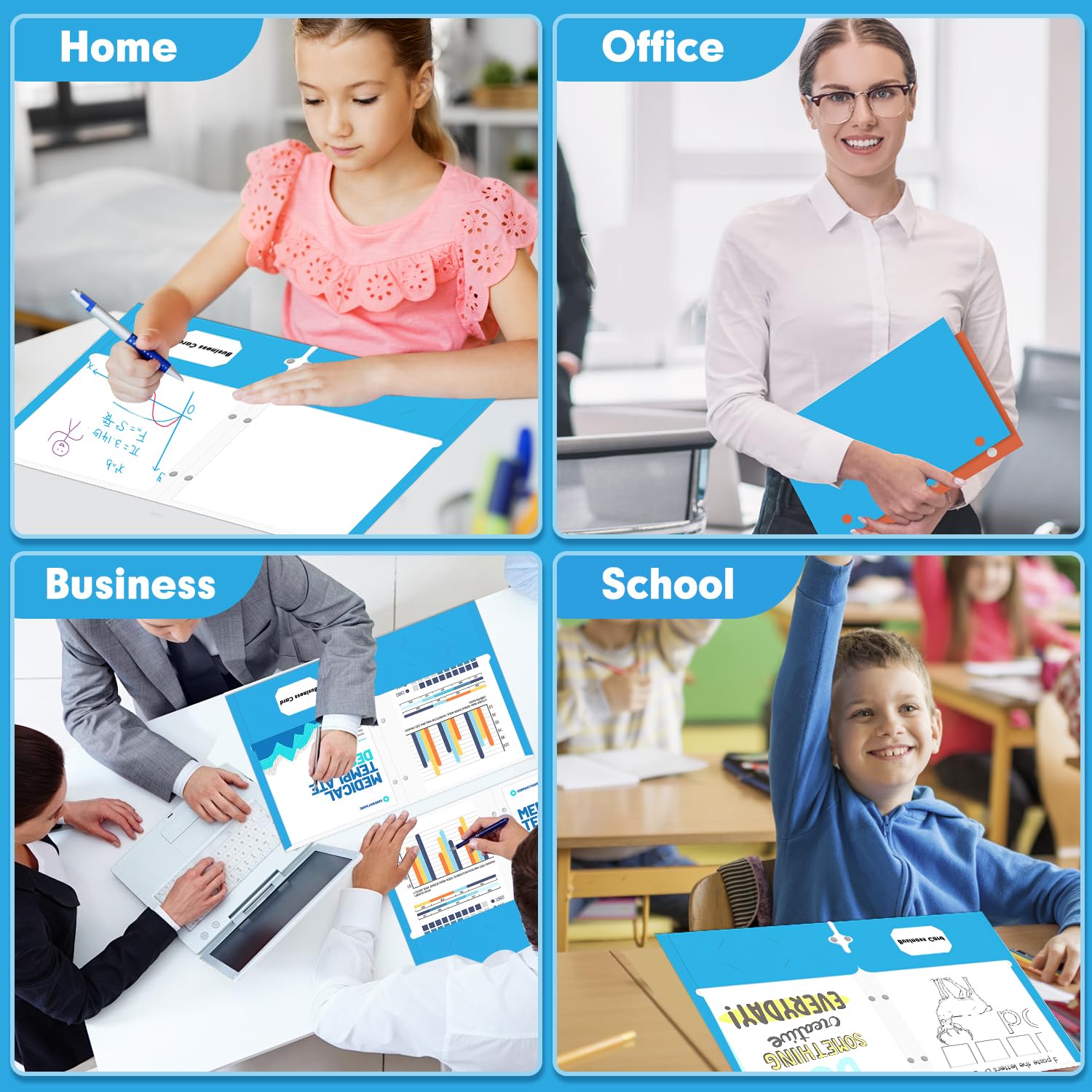 Two Pocket Portfolio Folders, PANDRI 60 Pack 3 Hole Punched 2 Pocket Folders for 3-Ring Binder, Letter Size Paper File Folder for School Office Home Business, Assorted 6 Colors