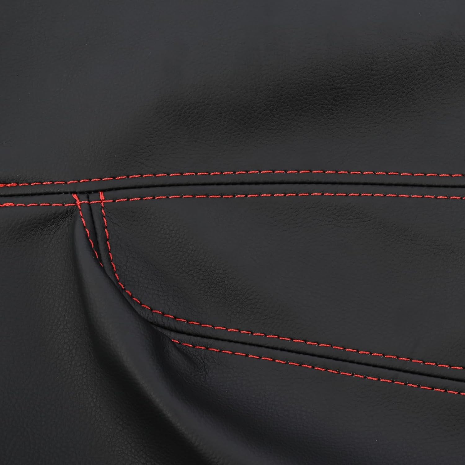 4Pcs Soft Leather Car Interior Door Armrest Panel Skin Cover Sticker Trim Fit for Jeep Renegade 2015 2016 2017 Black with Red line│Microfiber Door Handle Cover Accessories