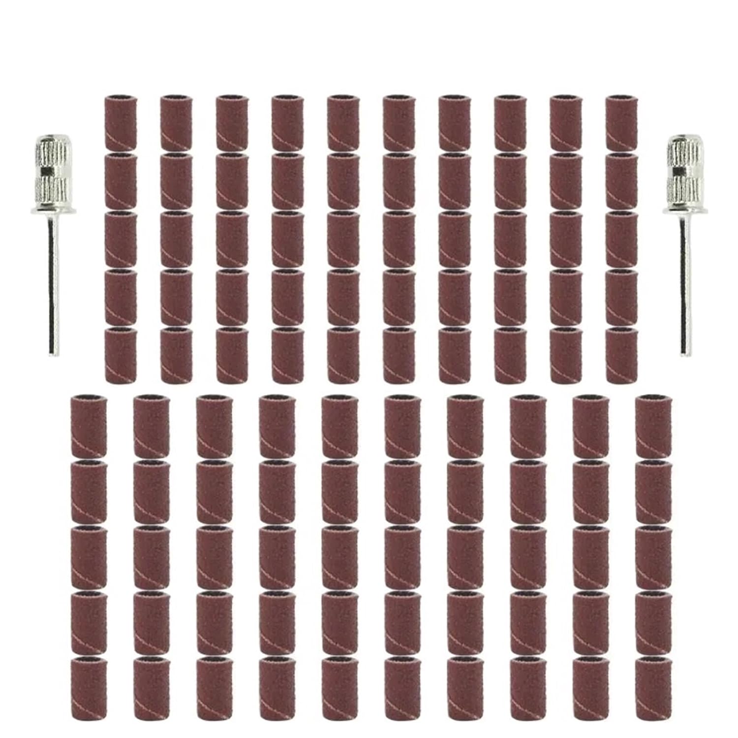 Stable Sanding Drums Kit Band Sand Mandrels Grit Fit for Nail Drill Rotary Abrasive Tools(200pcs-80-rod)