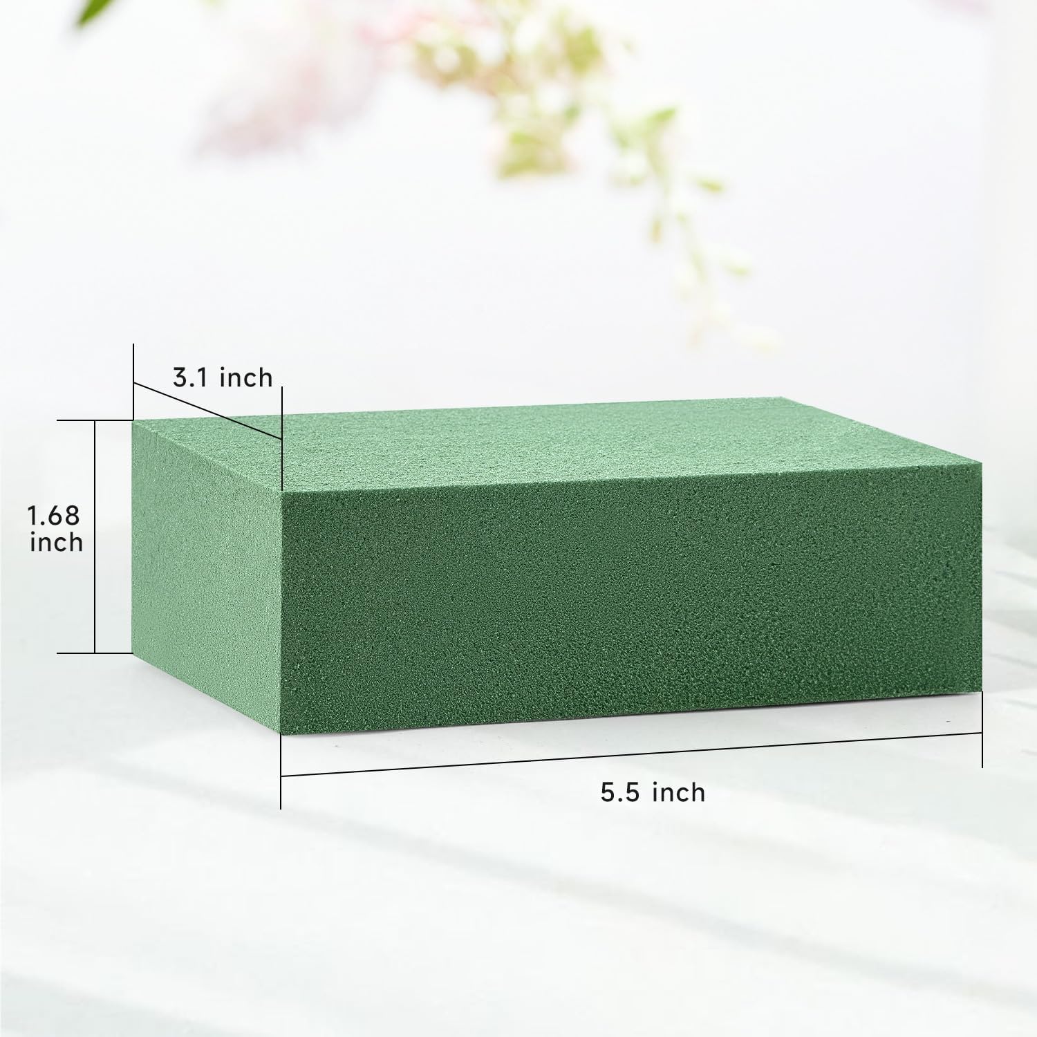 Fessary Floral Foam Blocks 5.5x3.1x1.7 Inch Dried and Wet Flower Foam for Floral Arrangement Supplies,Green Foam Bricks Floral for DIY Crafts Weddings 4 Pack