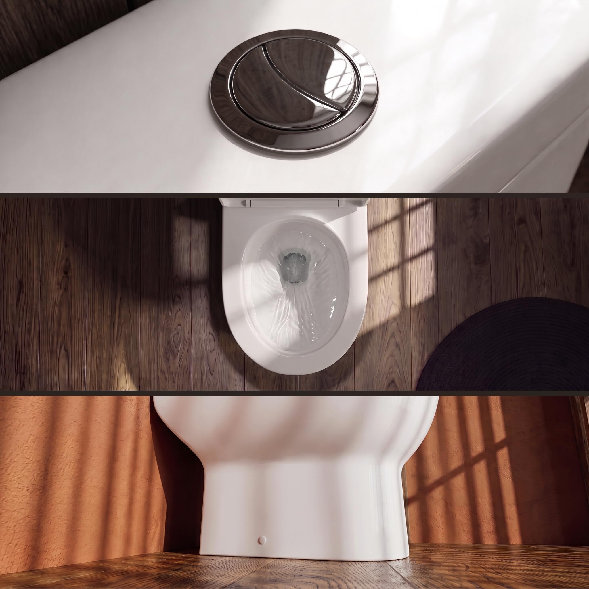 LAVITA Einteilige Stand-WC mit eingebautem Spülkasten LENTI WHITE WC deckel mit Absenkautomatik Keramik Toilette Spülrandlos Toilettenschüssel Toilettenbecken Stehend + WC-Anschlussstück