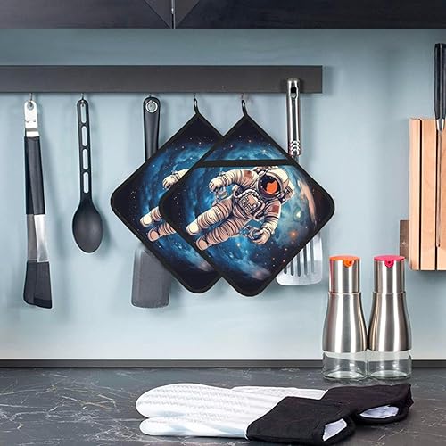 Miniatura 7 de Astronauta Planet - Juego de 2 soportes para ollas resistentes al calor, impermeables, fáciles de limpiar, para cocina, horno, barbacoa, regalo de