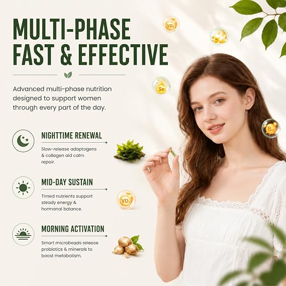 Thyroid Capsules for Women | 15 Active Ingredients with Iodine, Selenium, Zinc & L-Tyrosine | Smart-Release Formula | 240 Capsules