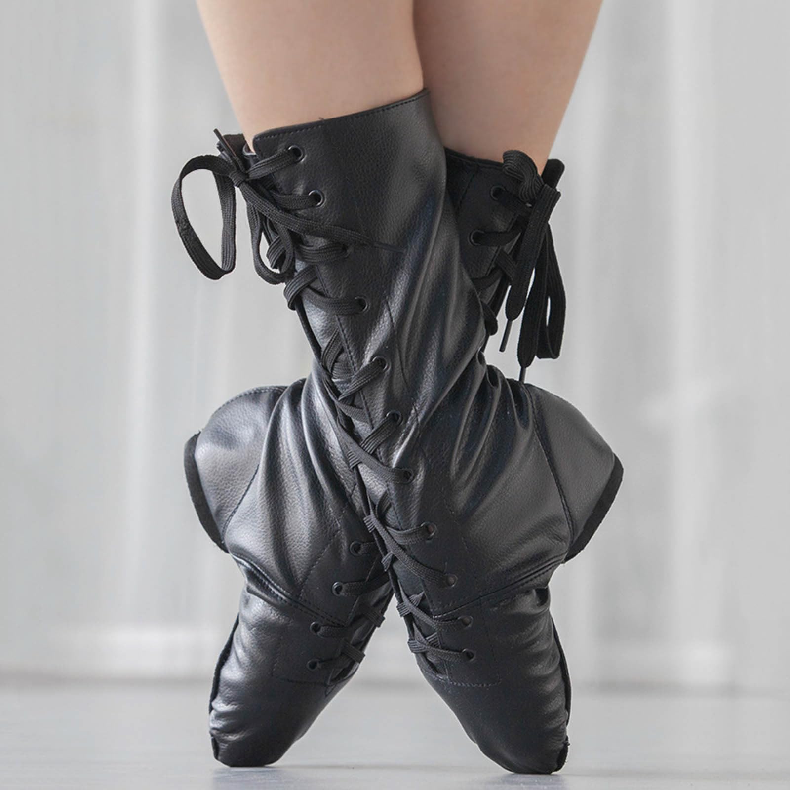 Chaussures de Danse Chaussure de Ballet Boot Suela Flexible Yoga Gimnasia Split Plate Ballet Suave Lona Zapatillas para Hombres Mujeres Little Kid Cordones Niñas Canvas Jazz Dance Botas