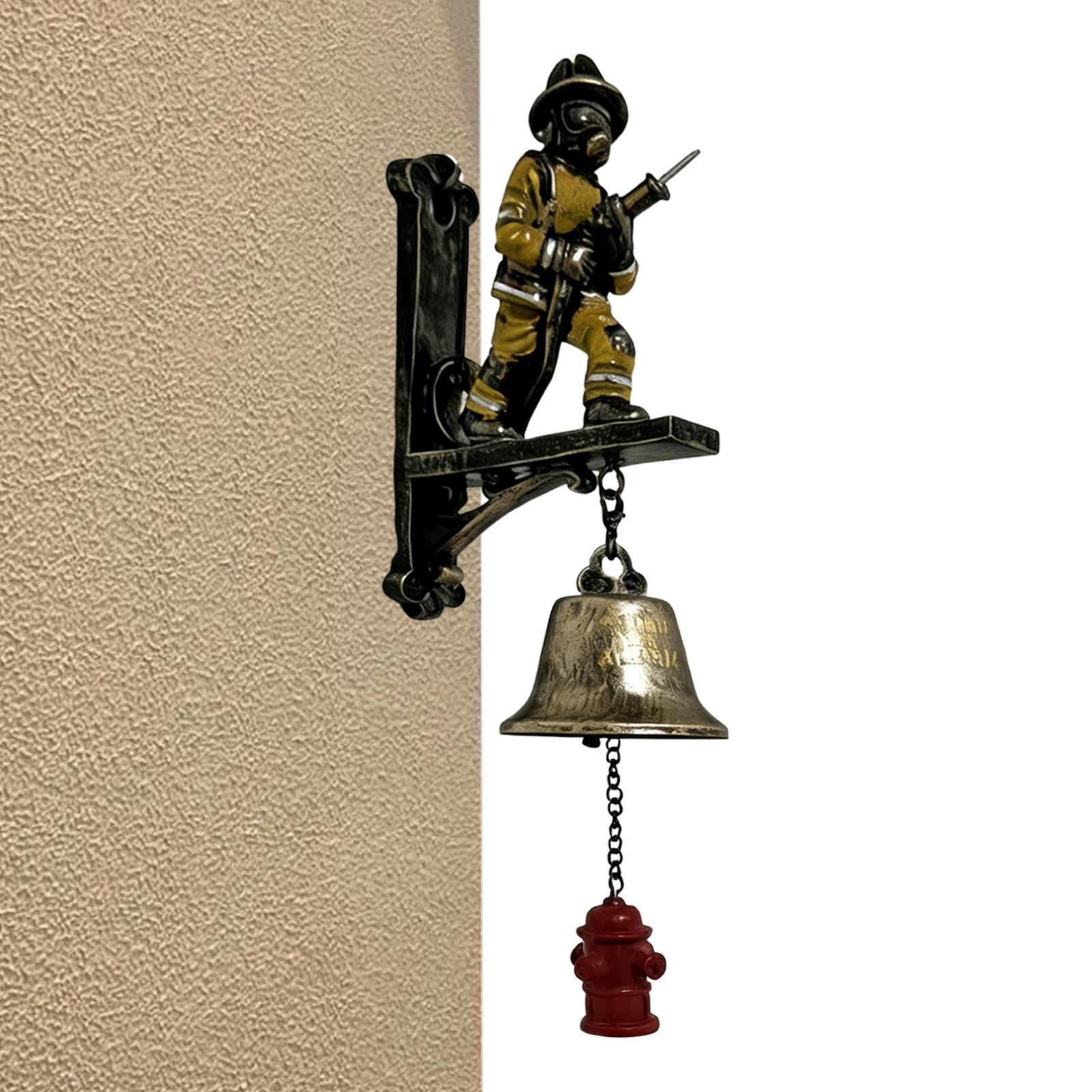 Sonneur de porte pompier avec sonnerie forte pour décoration murale de porche