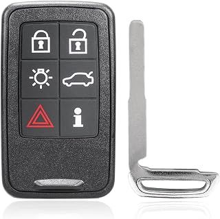 TOP-VIGOR Keyless Entry Remote Control Car Key Fob Replacement Compatible with Volvo S80 V50 V70 XC60 XC70 XC90 2007 2008 2009 2010 2011 2012 2013, 902Mhz ID46 Chip 6 Button for KR55WK49264