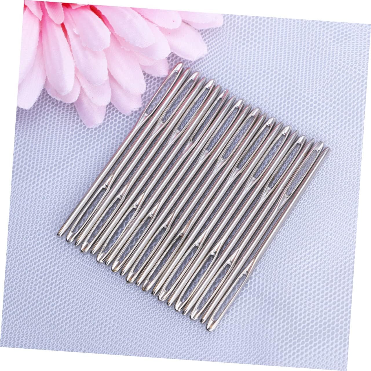 Tofficu 100 Pcs 7cm Steel Large Hole Needles for Sewing Upholstery Knitting Embroidery Cross Stitch DIY Yarn Crafting Easy Thread Needle Kit