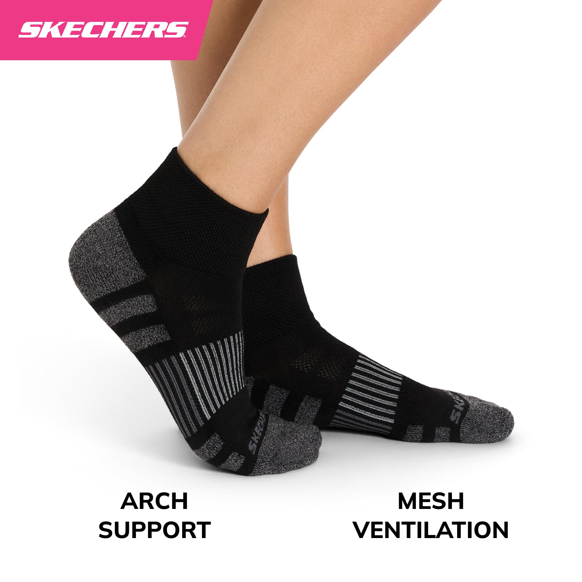 Skechers Skarpety Kobiety 8-pack Work Collection High Quarter Crew Socks, Extra Cushion & Mesh Ventilation