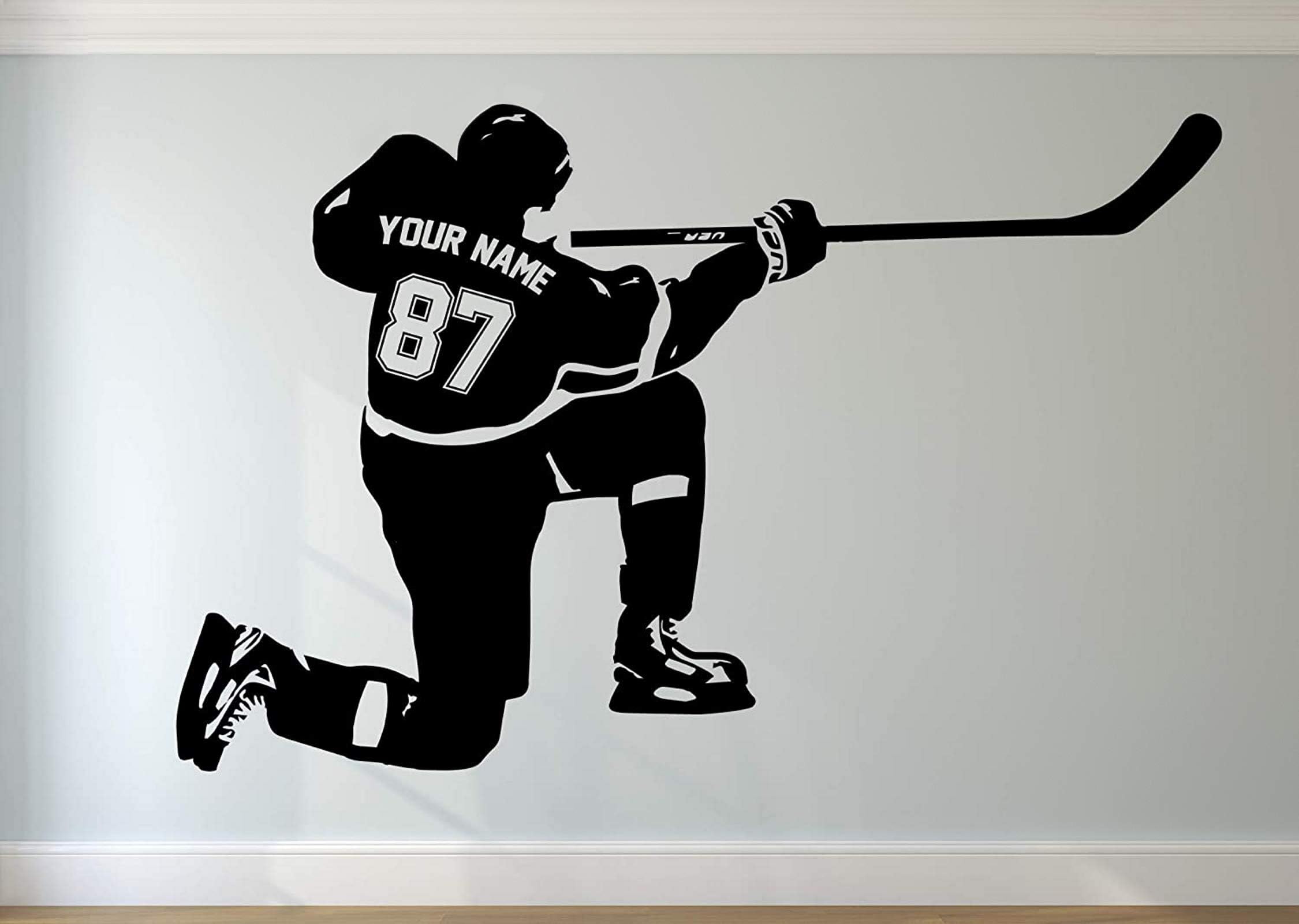 Personalized Custom Hockey Wall Decal Choose Your Name