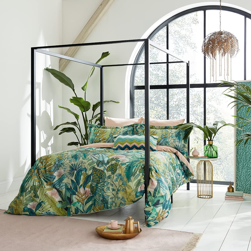 FLOREANA DUVET COVER FIG LEAF & CORAL
