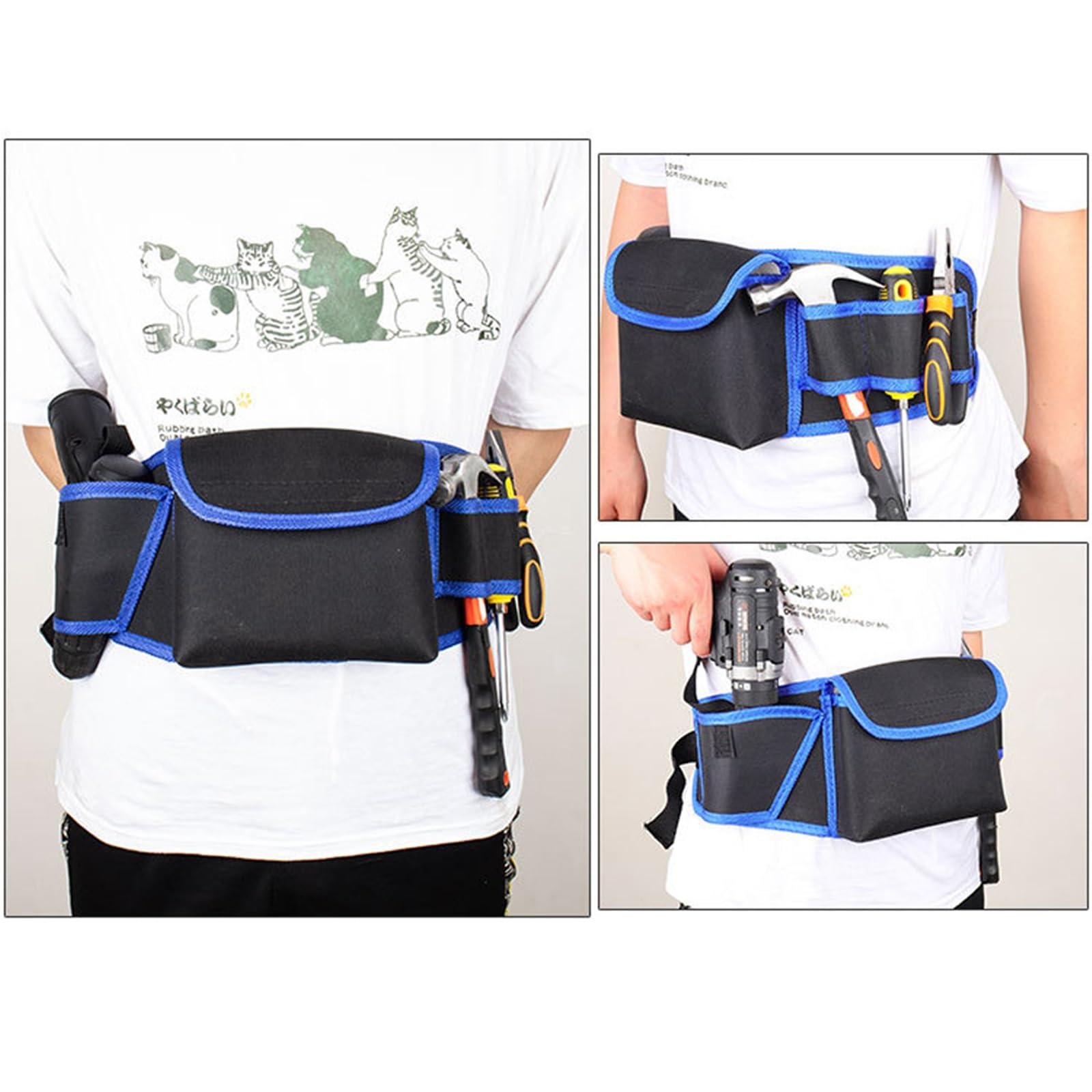 Pochettes pour Ceinture à Outils, Trousse à Outils multifonctionnelle en Tissu Oxford, Sac de perceuse électrique Suspendu à la Taille, électricien Travail du Bois