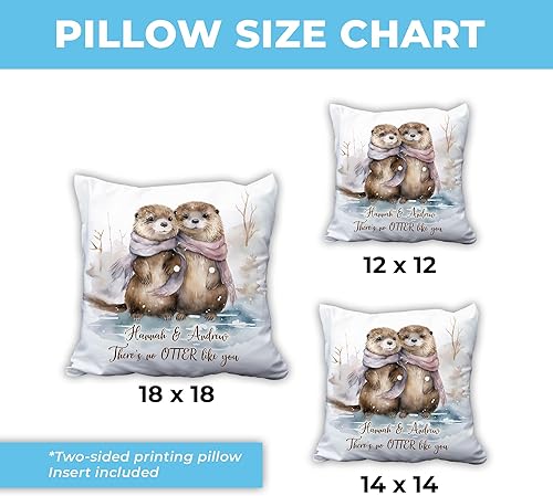 Vista 10 de Hyturtle Personalized Otter Pillow (Insert Included) Gifts for Couple Her Girlfriend Boyfriend Wife - Valentine's Day Birthday - I Love You Custom