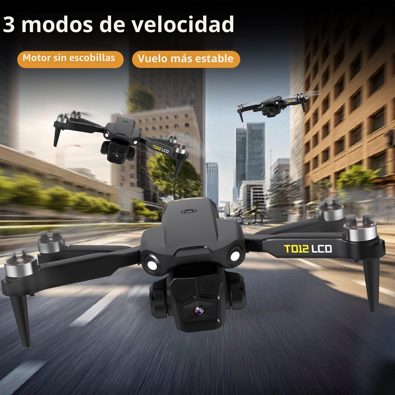Toladrone TD12LCD Dron con Cámara para Adultos, Drones con Posicionamiento por Flujo Óptico, Motor sin Escobillas, Transmisión de Pantalla LCD, Plegable Drone para Principiantes, Menos de 249g