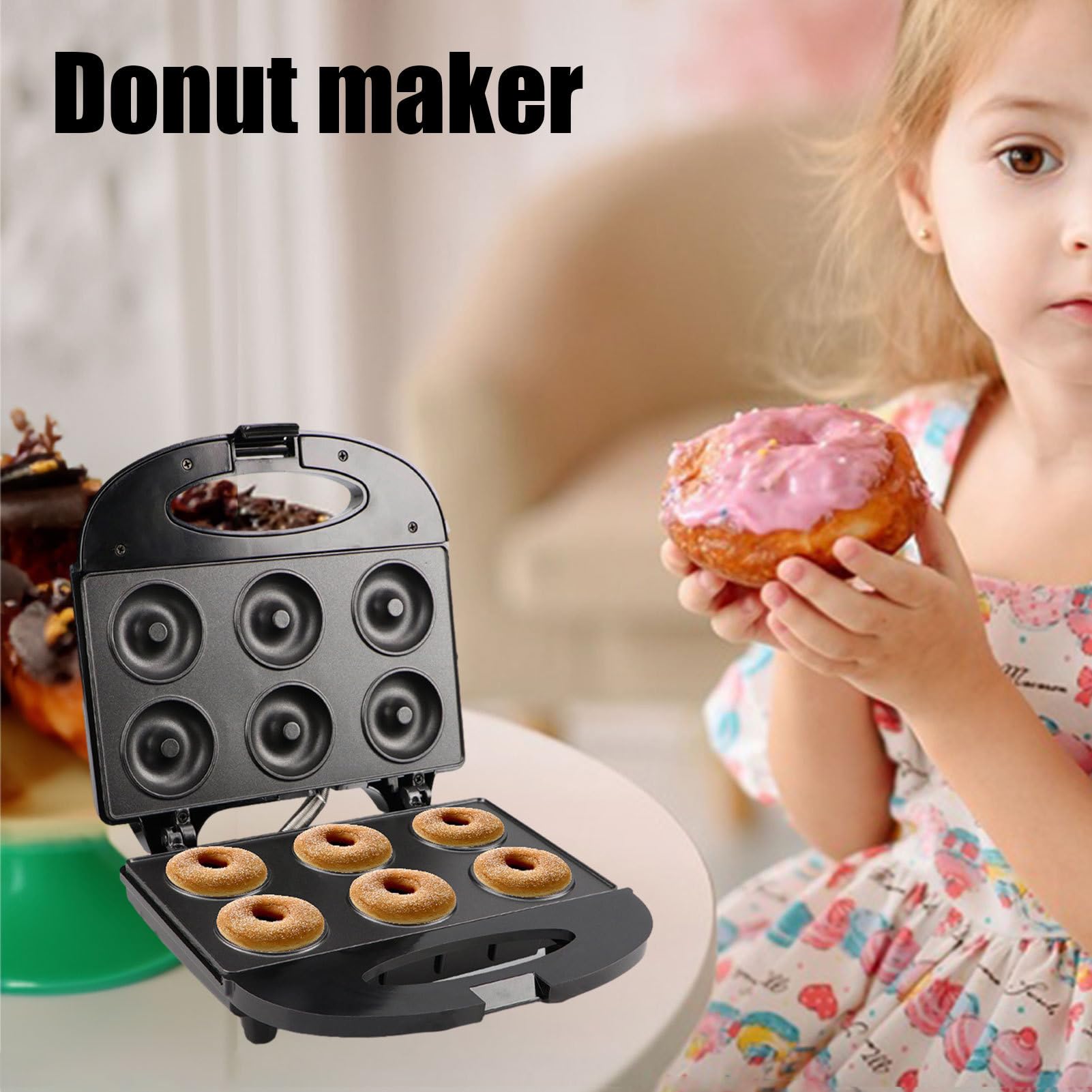 Macchina Per Realizzare Ciambelle Mini Elettrodomestico Per Cottura | 750W Per Pancake Mini Per Casa Famiglia Colazione Dessert Snack Dolci Pancake
