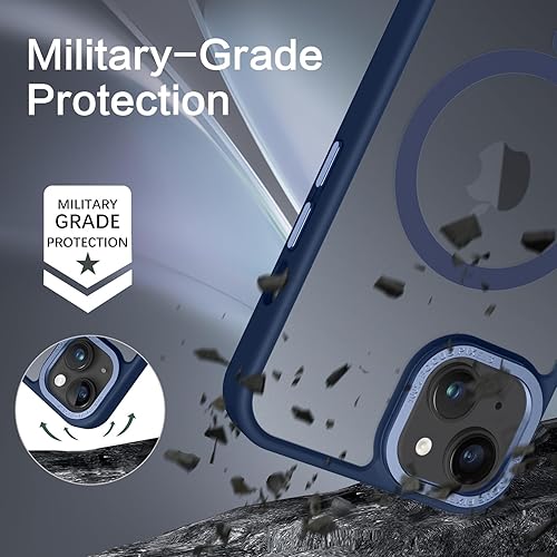 Miniatura 5 de BENTOBEN Funda magnética para iPhone 13 y iPhone 14 compatible con Magsafe Funda translúcida mate para iPhone 1314, delgada, a prueba de golpes,