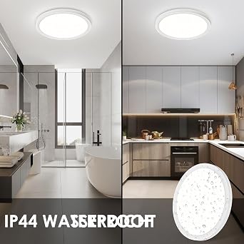 LED Ceiling Light Round Ceiling Light 3000 K 4000 K 6500 K 18 W 1800 LM IP44 Waterproof Modern Simple Lamp for Living Room Bathroom Bedroom Kitchen Thin 220 x 21 mm [Energy Class E]