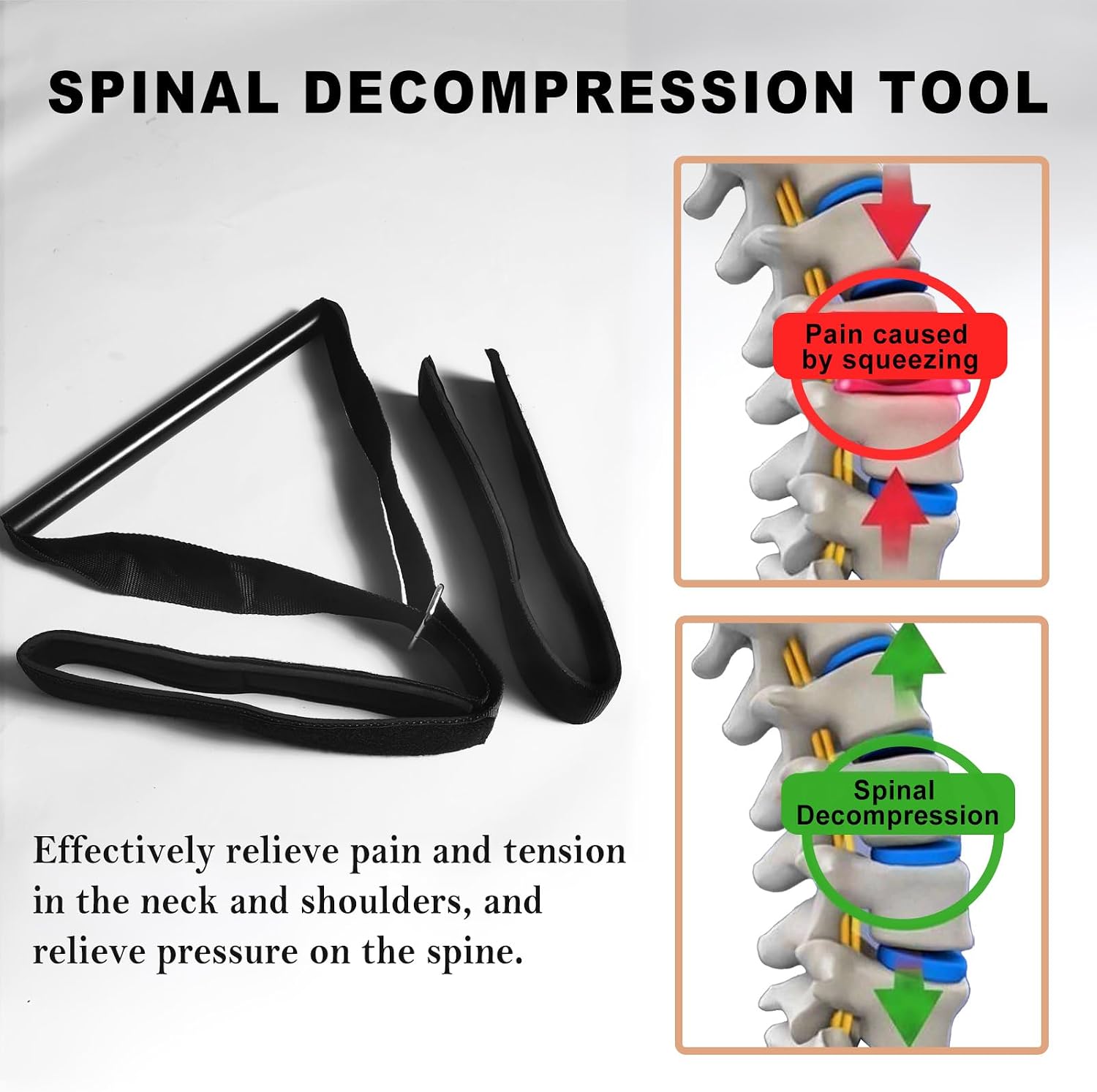 Neck Traction Device - Cervical Spine Decompression, Neck Pain Relief, Adjustable Traction Therapy for Neck and Shoulders