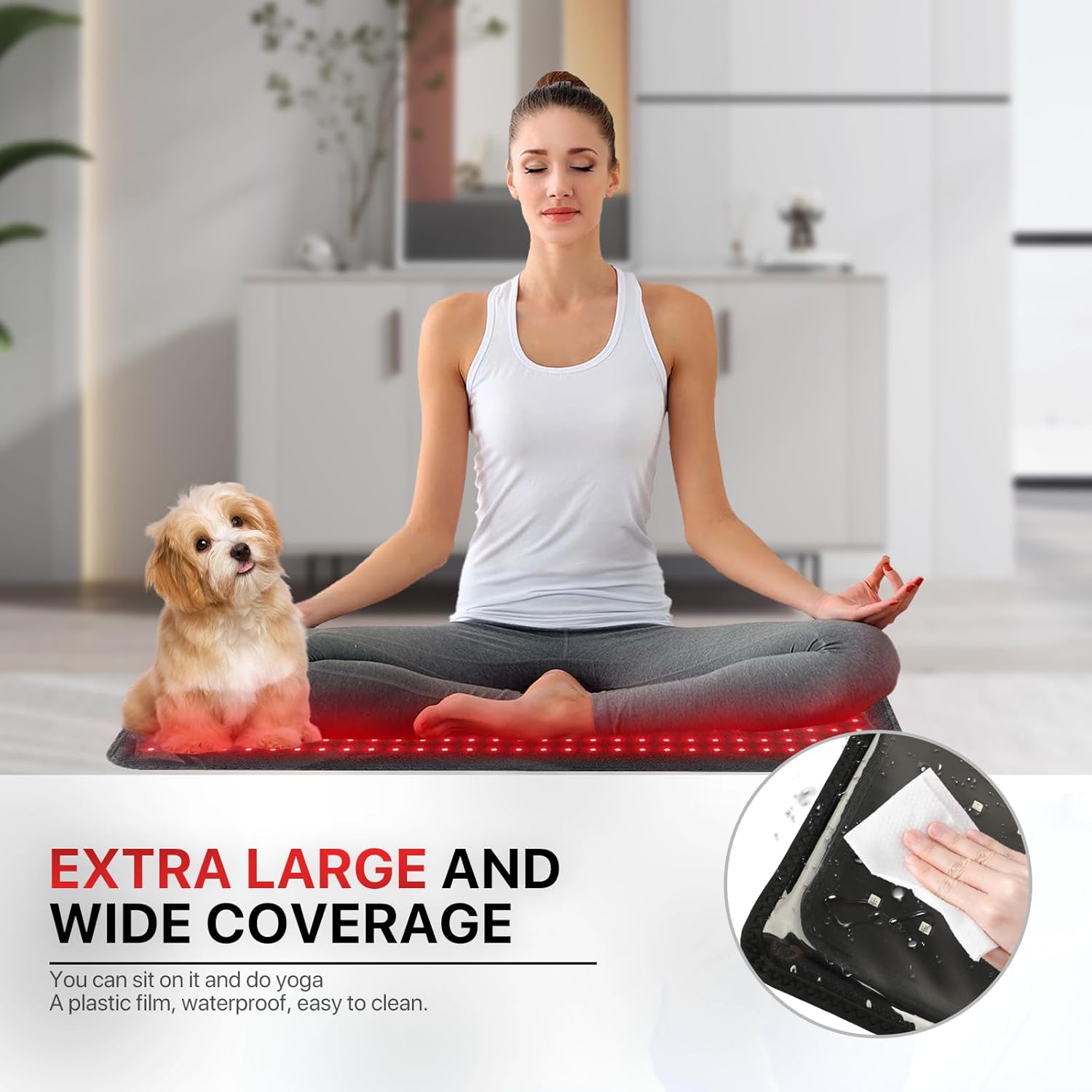 2-in-1 Red Light Therapy for Body and Face, 32" x 12" Oversize Infrared Red Light Therapy Pad for Body with 660nm 850nm Home Infrared Light Therapy for Face Back Shoulder Knee Pain Relief Skin Health - Image 7