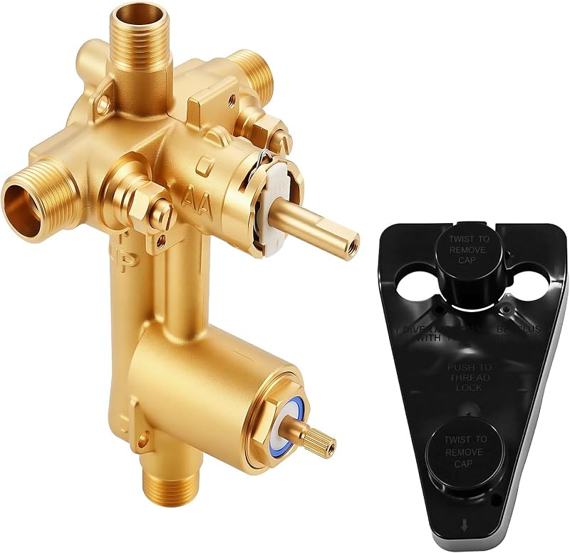 2571 Pressure Balancing Rough-In Valve For Moen, Built-In 2-Function Transfer Valve Includes Stops, 1/2 Inch CC/IPS Connections, M-PACT Common Valve System (Solid Brass)