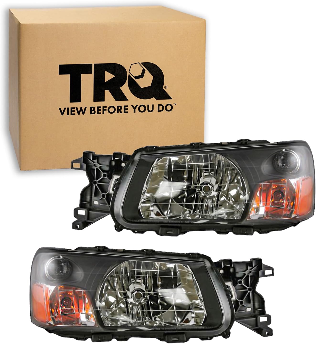 TRQ Headlight Assembly Set for 2003–2004 Subaru Forester