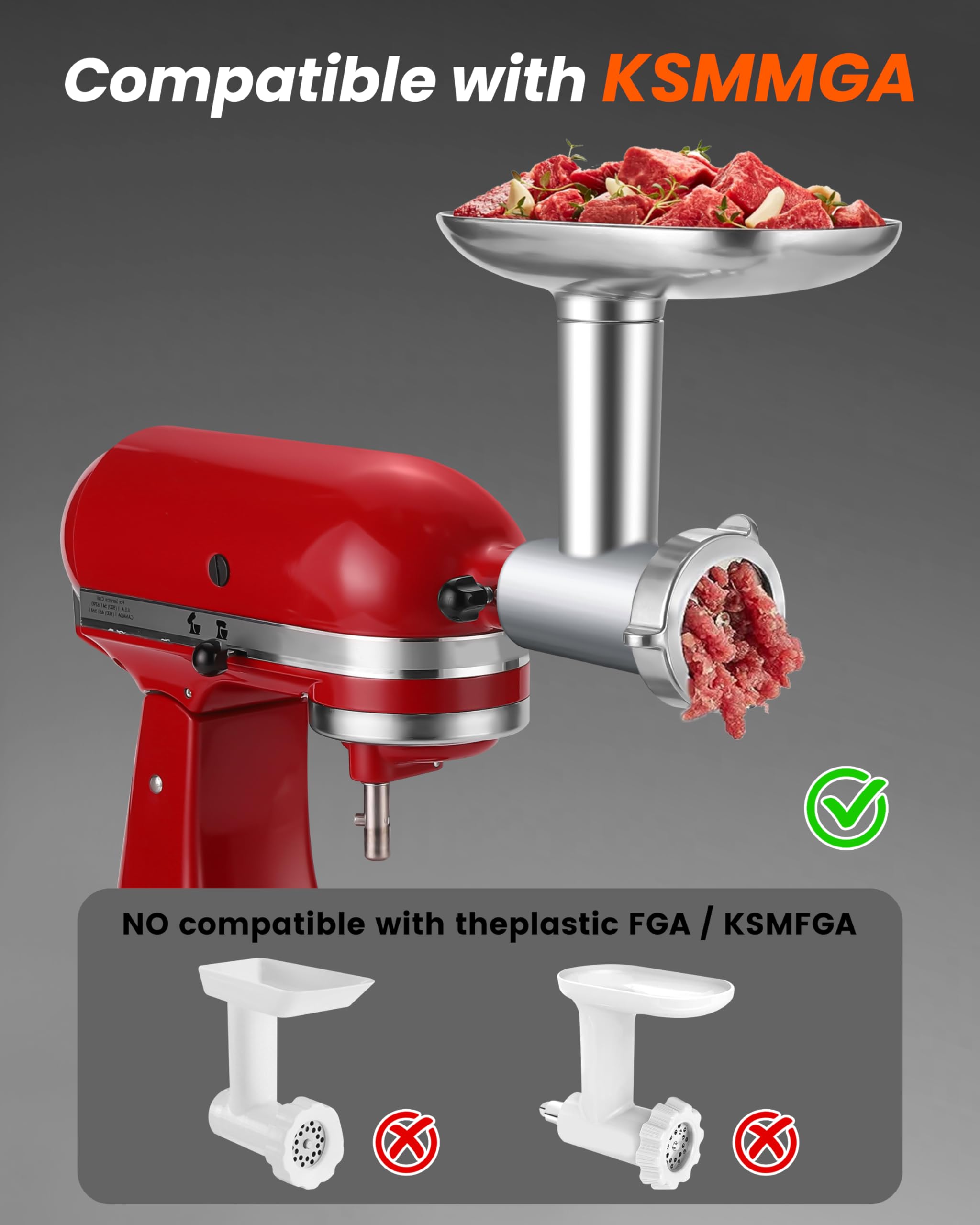 Amazon.com: Rafbar Sausage Stuffer Kit for Kitchenaid KSMMGA Meat