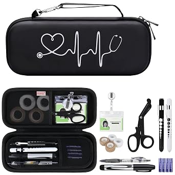 BOVKE Stethoscope Case Nurse Tool Sets Contains Stethoscope Case, All Black