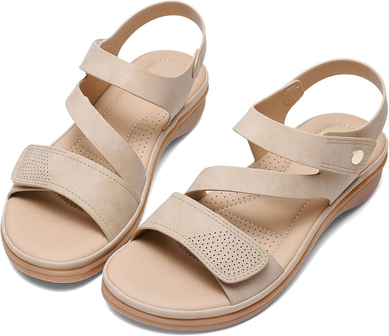 Littleplum Womens Sandals Arch Support – Comfortable Flat Sandals for Women, Summer Breathable Adjustable Orthotic Walking Shoes for Beach,Travel - Image 6