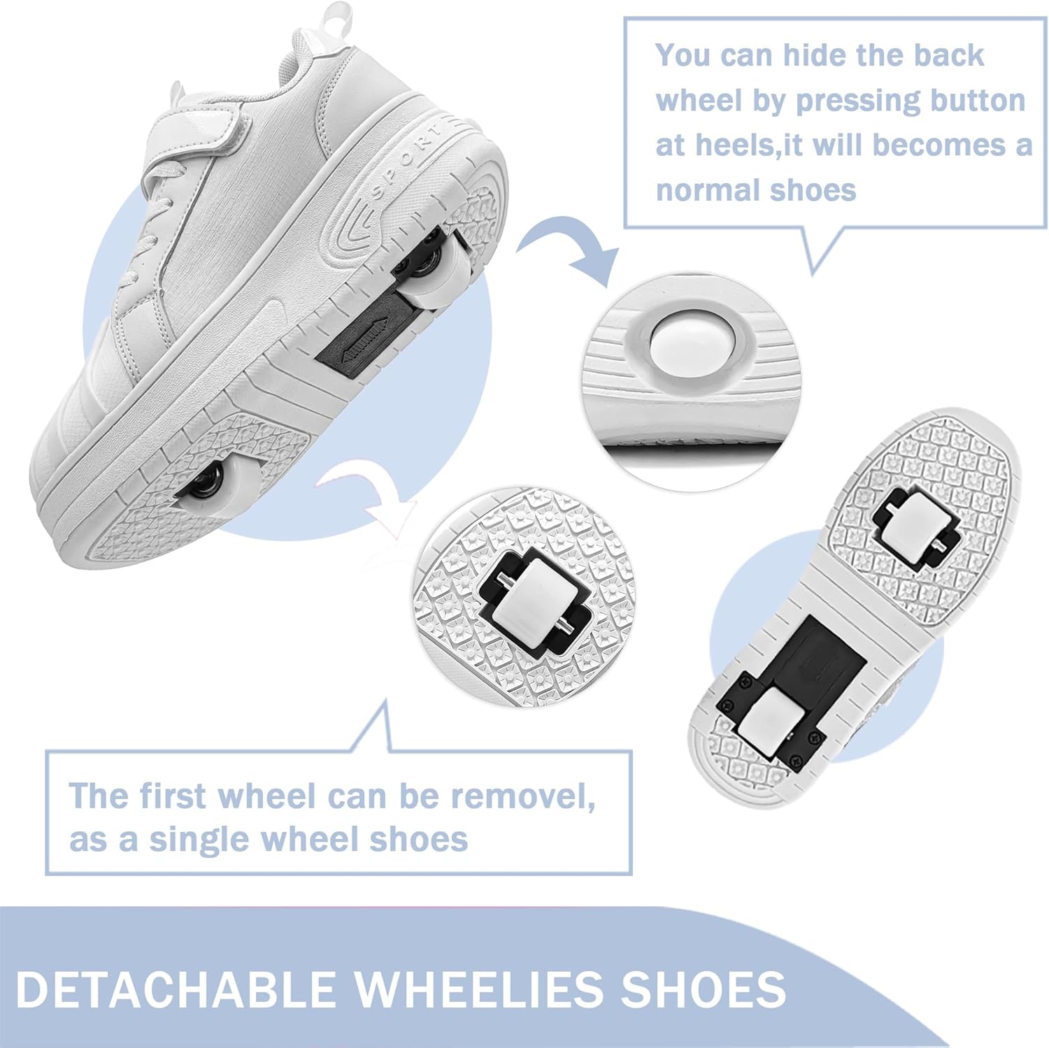 Umerigo Fashion Roller Skate Shoes for Boys Girls Kids Retractable Wheelies Skate Sneakers with Wheels Rolling Skating Shoes