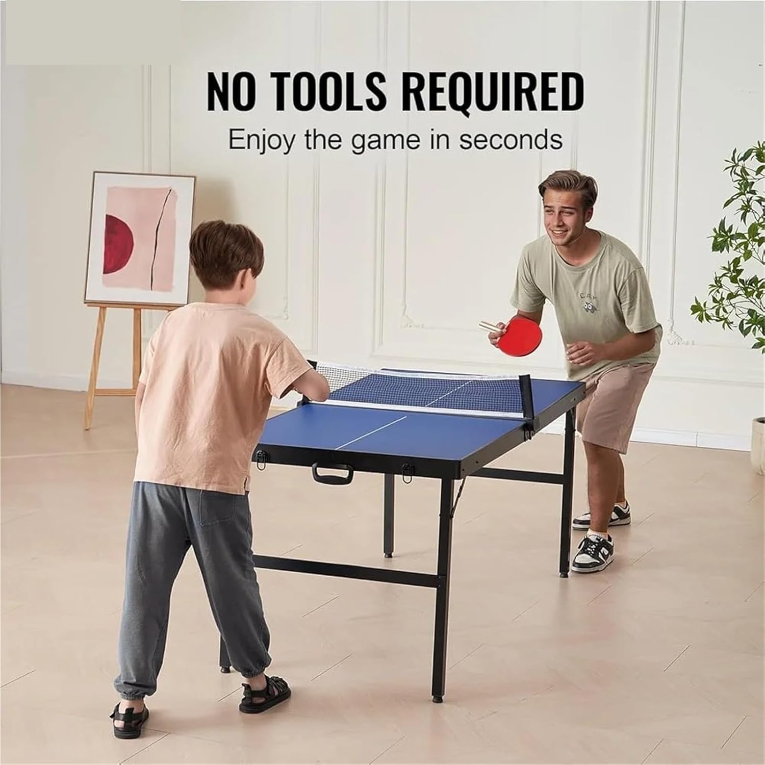Table Tennis Table Portable Table Tennis Outdoor Foldable Ping Pong Quick Clamp Net Includes Paddles Balls Storage Bag