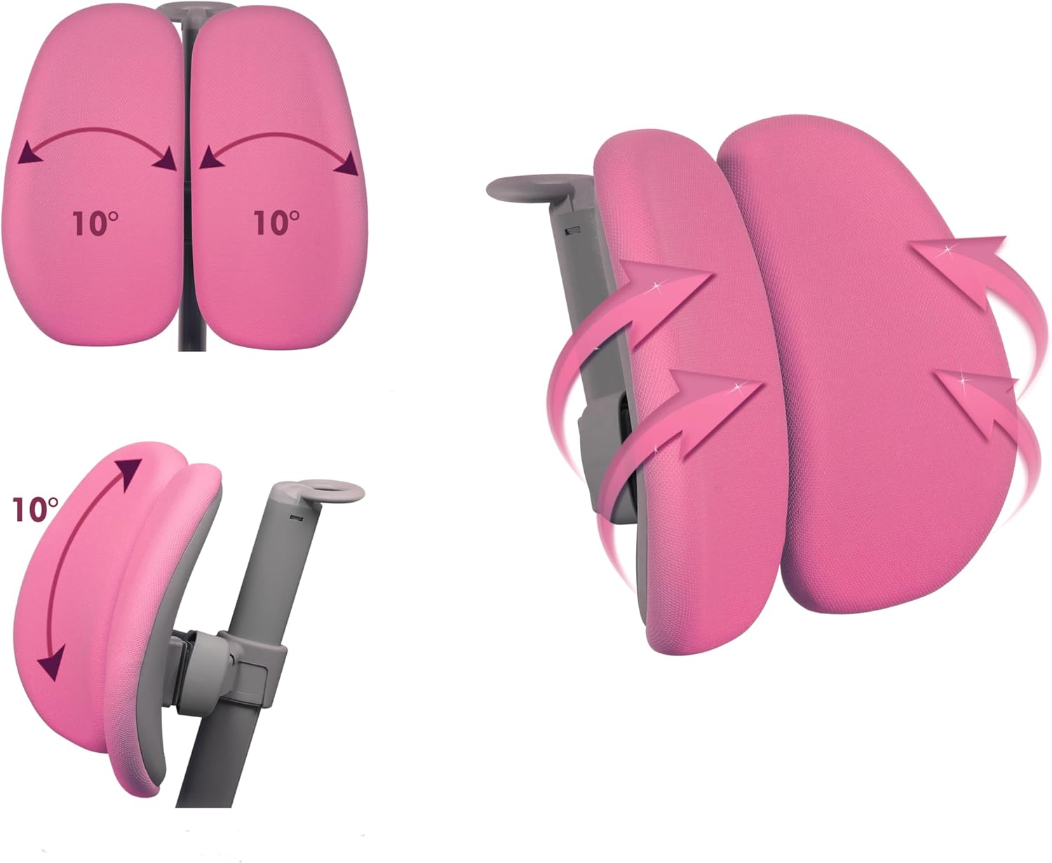 ApexDesk Height Adjustable Study Desk 43" and Chair NK Series (Pink Set)