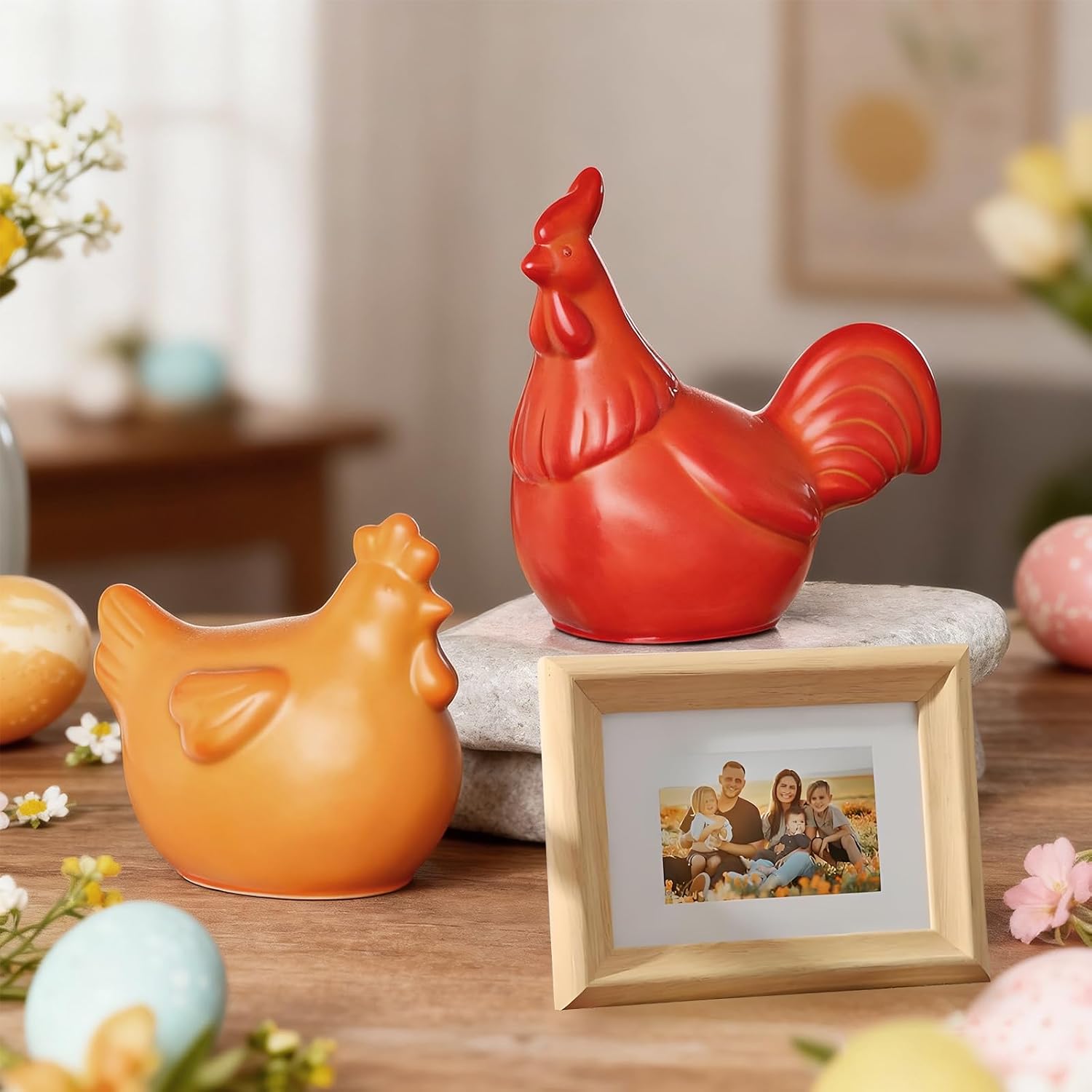 2Pcs Chicken Resin Molds, Cute 3D Cock and Hen Silicone Epoxy Moulds, Lifelike Large Animal Silicone Molds for Resin Casting, DIY Craft, Home Office Cabinets Wall Desktop Decor