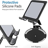 Vista 7 de Swivel Tablet Stand, Aluminum Portable 360°Rotating Adjustable Tablet Holder for All 4-12.9’’ iPad Surface Samsung Phone Tablet Kindle E-Reader and