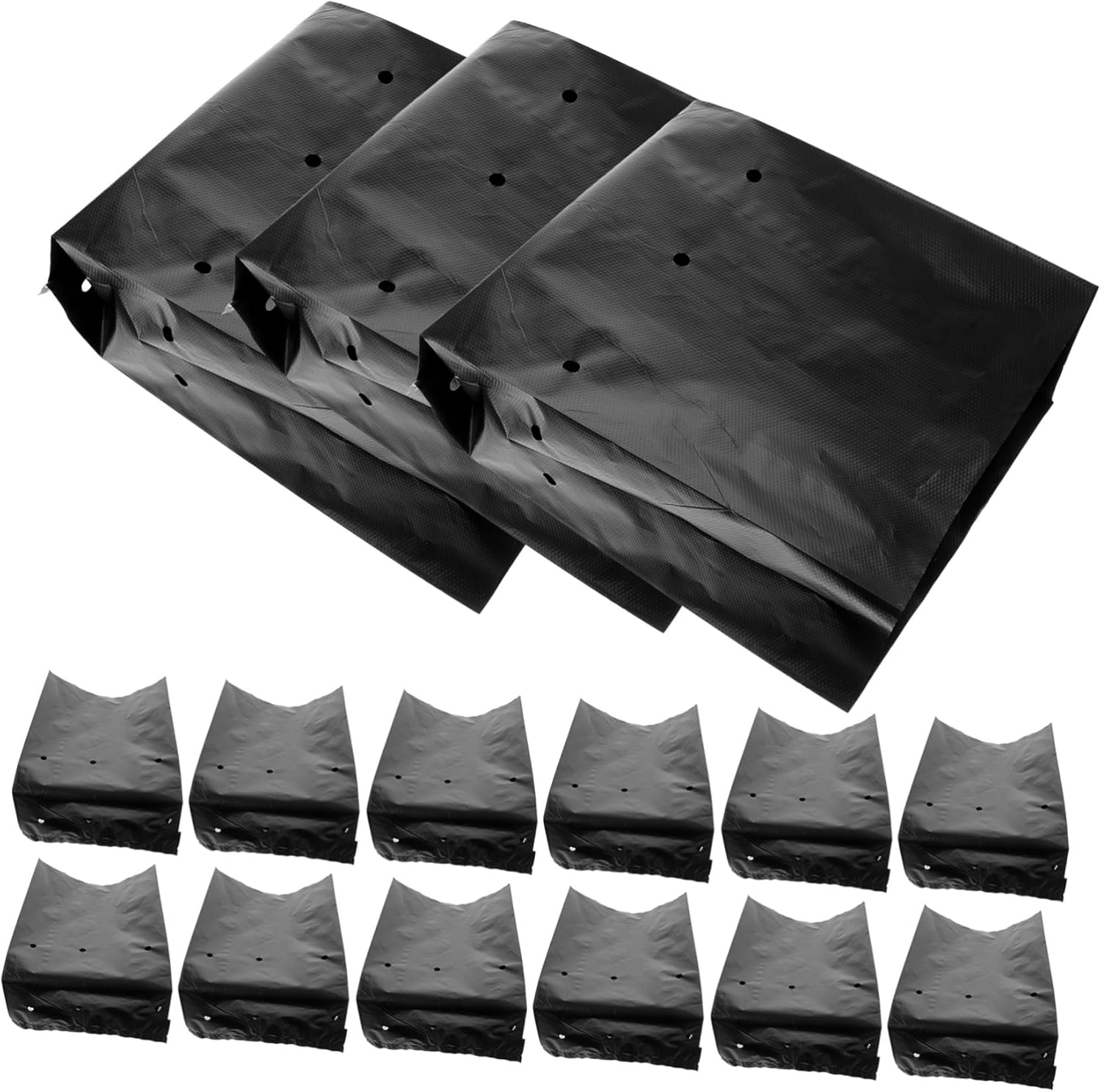 Kisangel 100pcs Thicken Pe Planting Bags for Fruit Trees Bonsai Durable Nursery Containers for Gardening Lightweight Easy to Use for Yards Patios