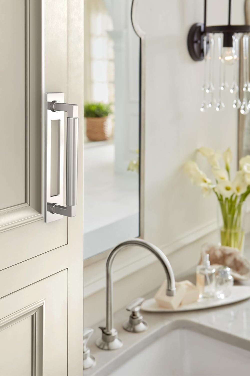 Amerock Medora 5-1/16 inch (128mm) Center-to-Center Rectangle Polished Nickel Cabinet Pull Backplate, BP37783PN