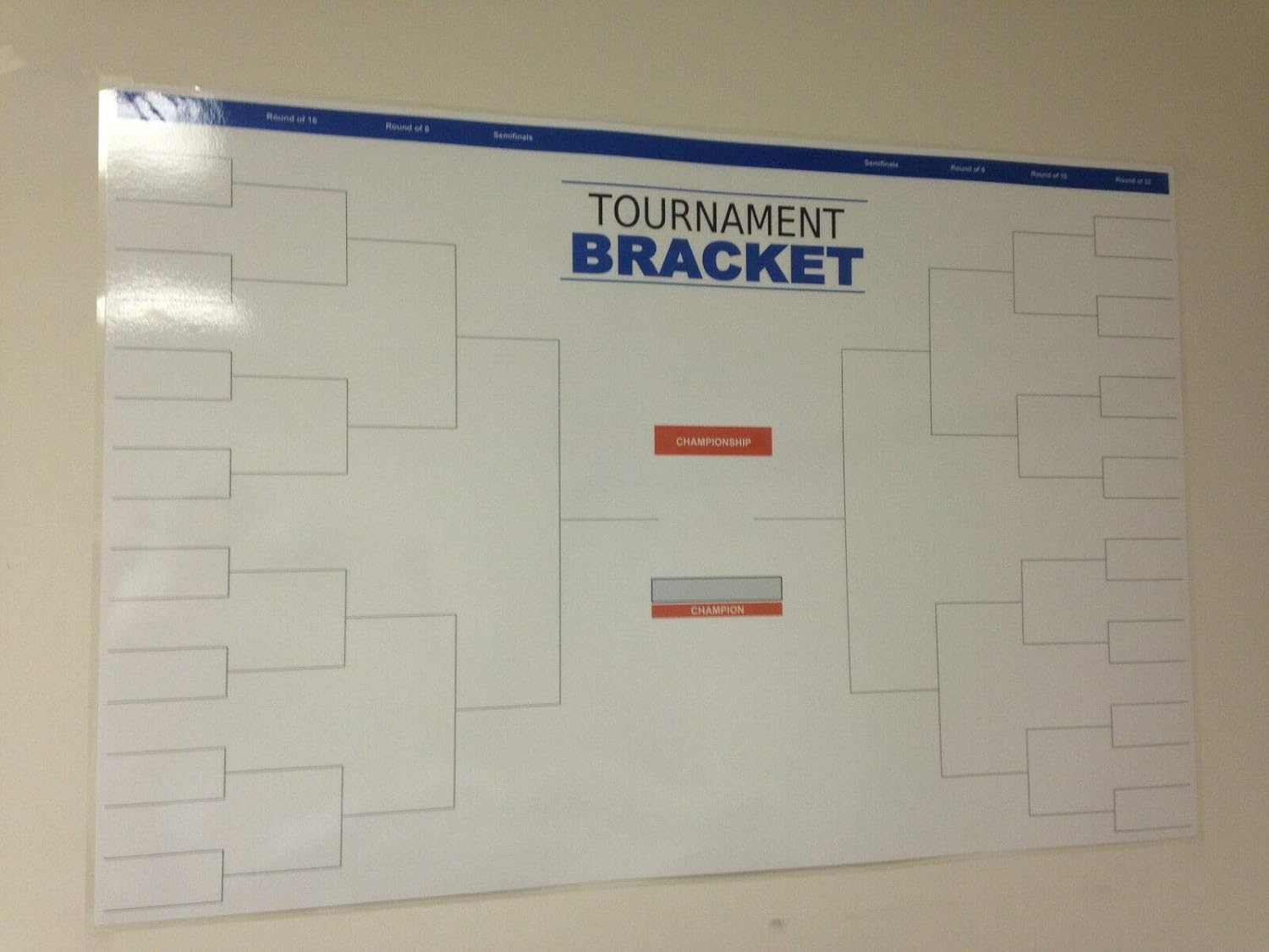 Copy King Reusable Dry Erase 32-Team Tournament Bracket Poster 24x36