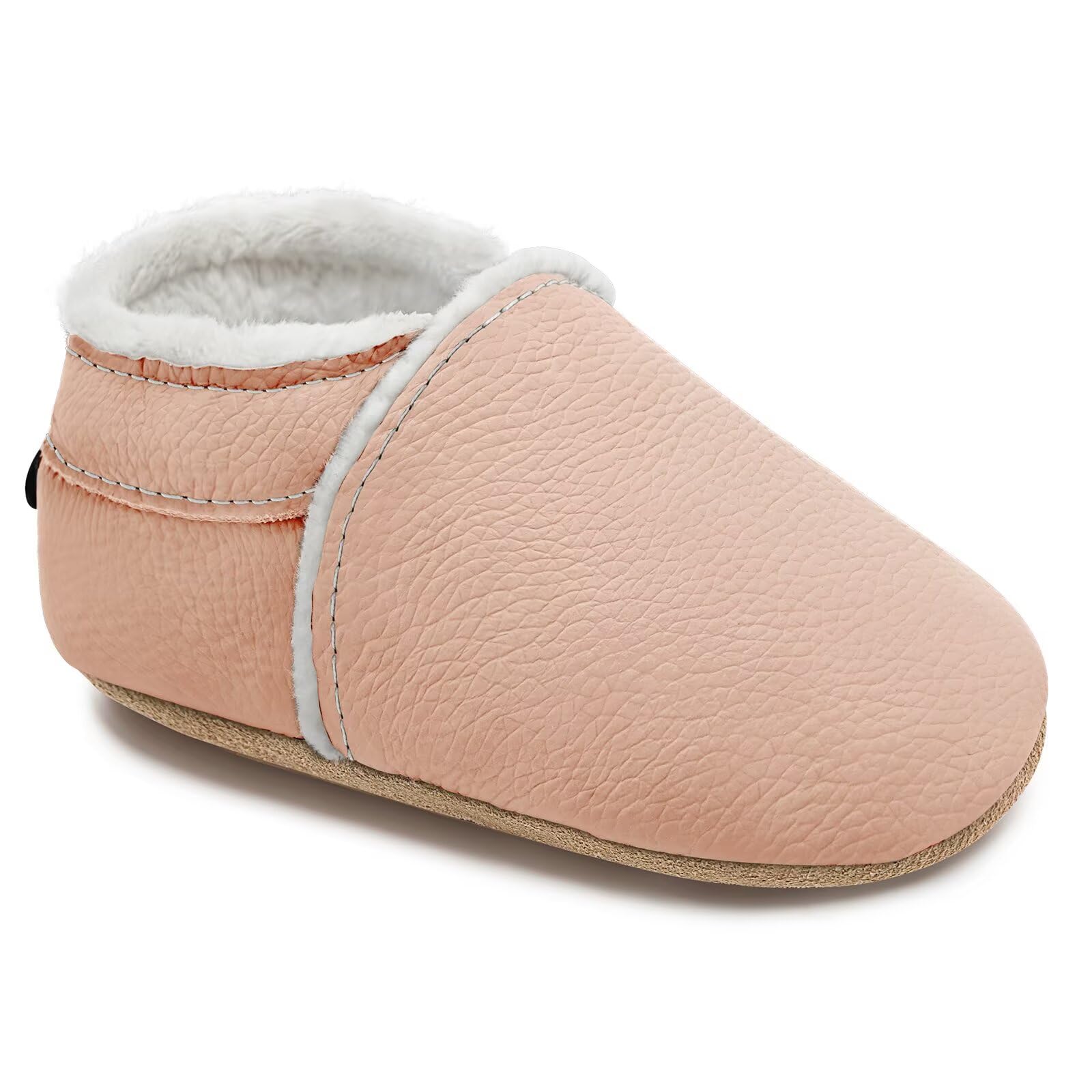 HMIYA Weiche Leder Krabbelschuhe Babyschuhe Lauflernschuhe mit Wildledersohlen für Jungen und Mädchen 0-6 Monate 6-12 Monate 12-18 Monate 18-24 Monate