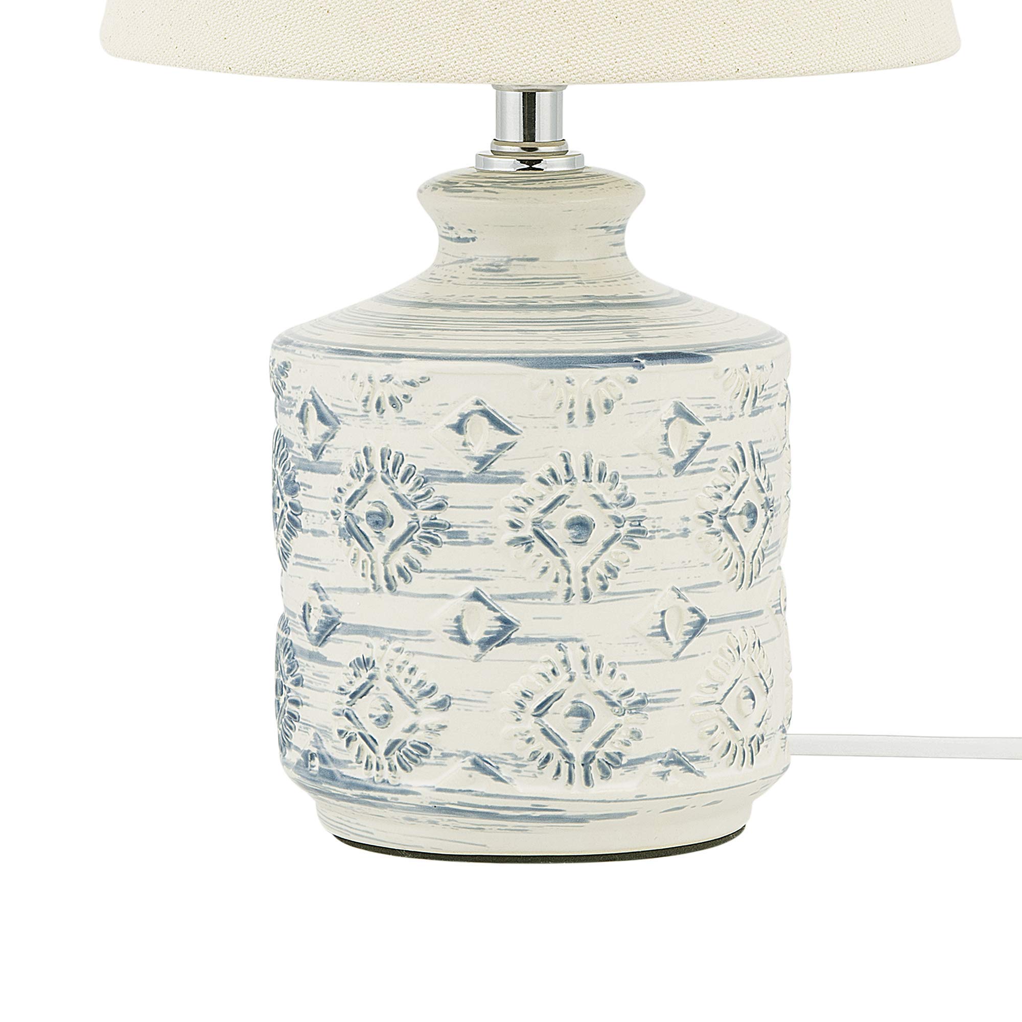 Lámpara de mesa de cerámica beige claro azul claro 35 cm pantalla de tela Rosanna
