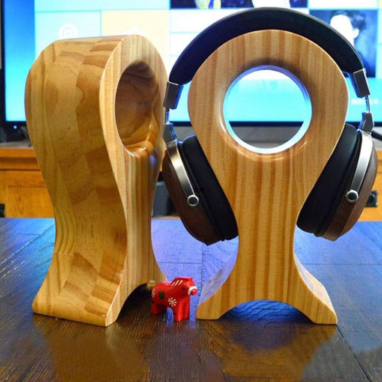 TOMRAIN Soporte de Madera para Auriculares, Soporte Creativo para Auriculares en Forma de pez, Accesorios para Auriculares, Soporte de exhibición, Colgador de Auriculares para Todos los Auriculares