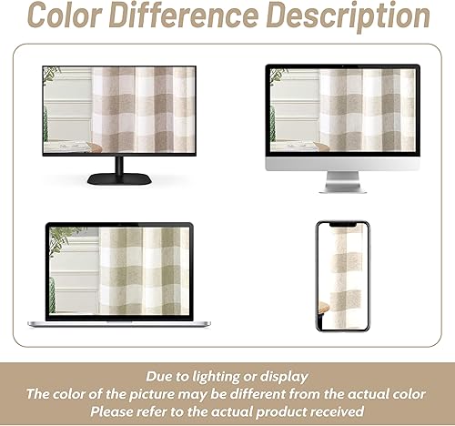 Miniatura 9 de DriftAway - Cortinas de búfalo a cuadros, patrón de cuadros tejidos, forro opaco, aislamiento térmico, cortinas de ventana con ojales, 2 capas, 2