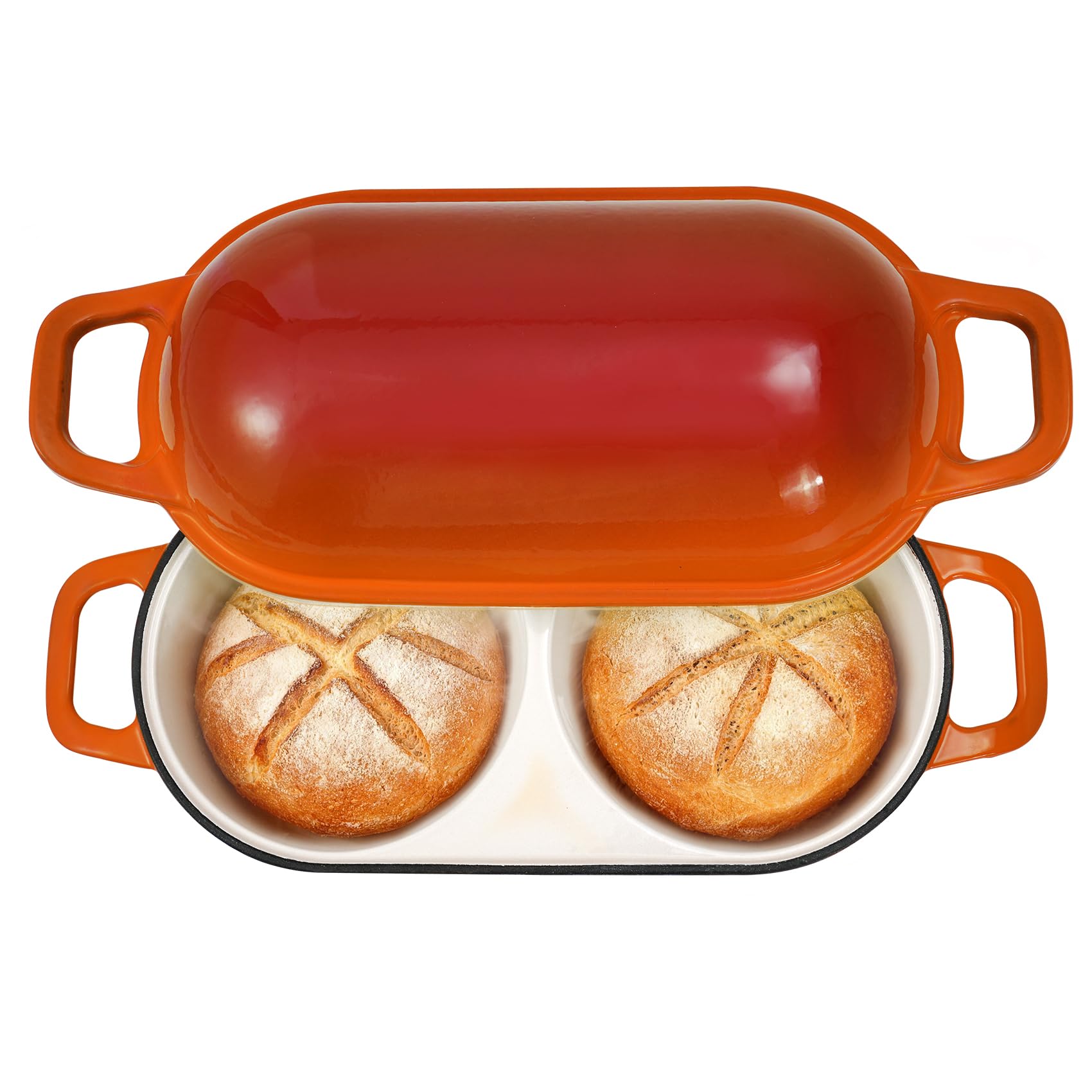 Mini doppio forno olandese per pane a lievitazione naturale, ghisa smaltata
