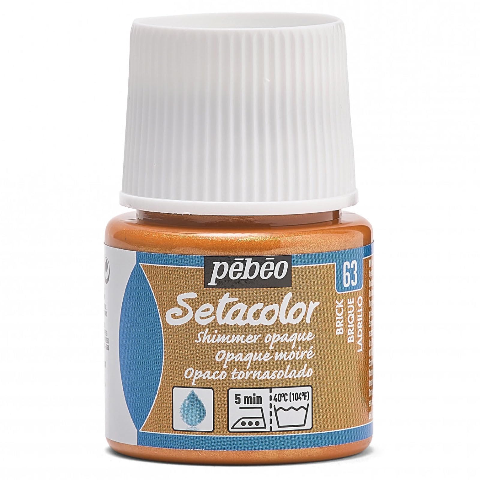 Pebeo Brick Shimmer Setacolor Opaque Fabric Paint 45-Milliliter Bottle, Shimmer Brick,Shimmer Brick