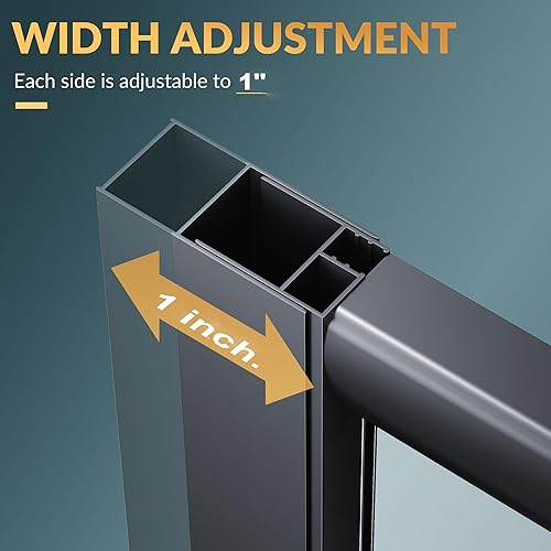 Miniatura 2 de ELEGANT Gabinete de ducha corrediza de esquina de 38 pulgadas de profundidad x 38 pulgadas de ancho x 72 pulgadas de alto, puertas de ducha