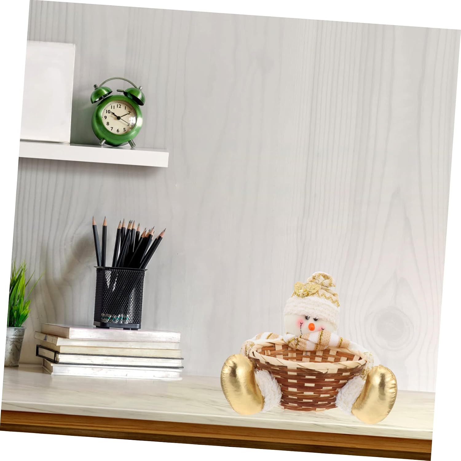 Ciieeo Snowman Candy Basket Xmas Christmas Storage Container for Table