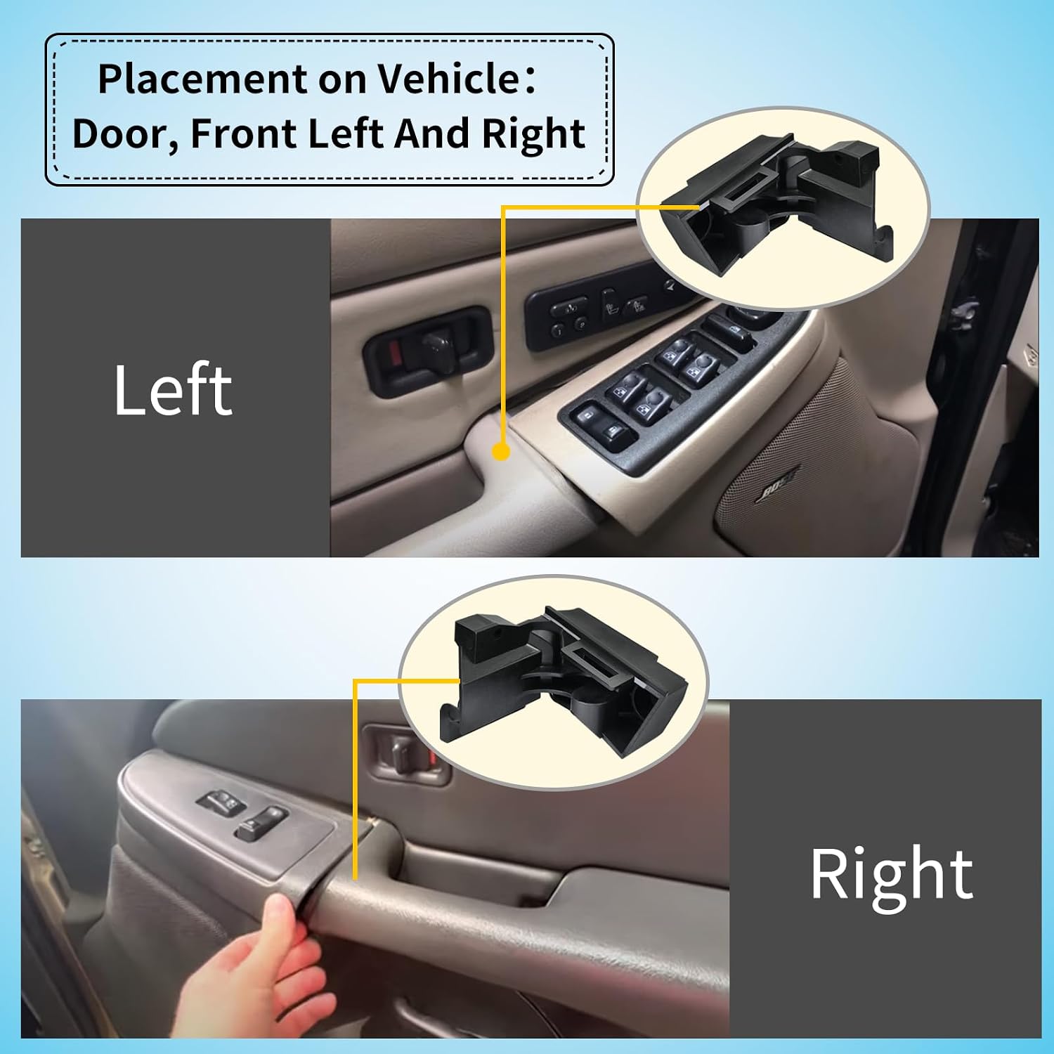 1 Pair GMT800 Driver Door and Passenger Door Arm Rest Bracket Compatible with GM 1999, 2000, 2001, 2002, 2003, 2004, 2005, 2006 Chevrolet and GMC