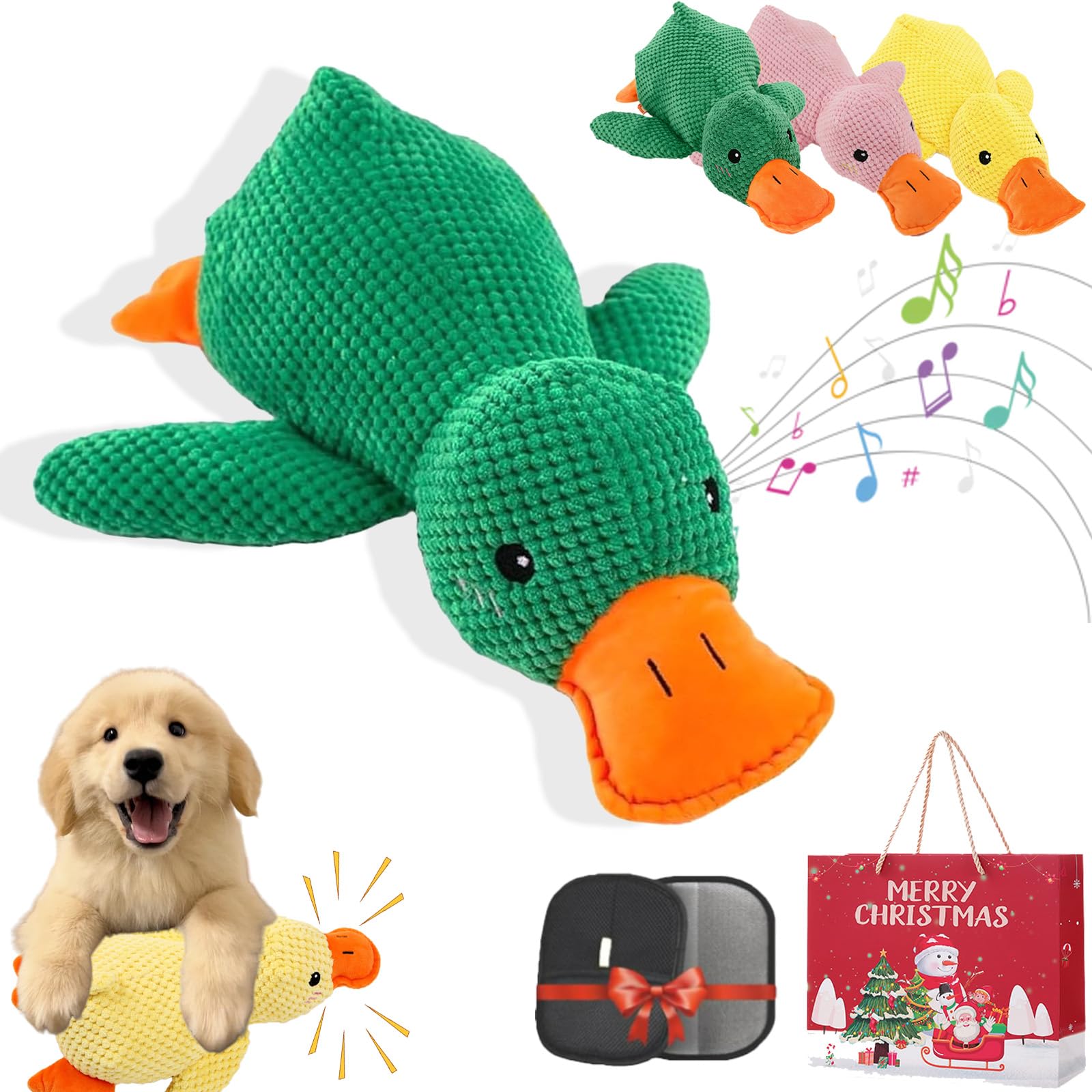 Paw Love Calming Duck, Pawlove Duck, 2026 New Upgraded Calming Duck Toy For Dogs, Quacking Ducks Toys, Soft Stuffed Plush Mellow Calming Pillow For Puppies And Senior Keep Busy (Green, S(25cmx 22cm))
